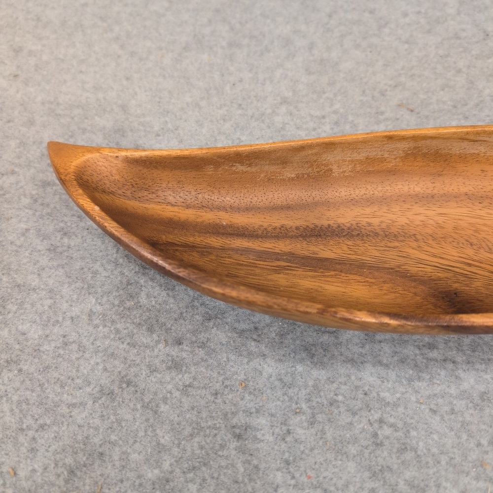 Philcraft Monkey Pod Wood Leaf Tray Hand Carved Philippines Brown - Picture 2 of 7